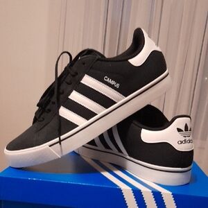 adidas Black & White Campus Low-Top Sneakers
